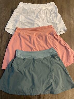 Women's Athletic Golf Skirt - White, Pink, Light Green Medium